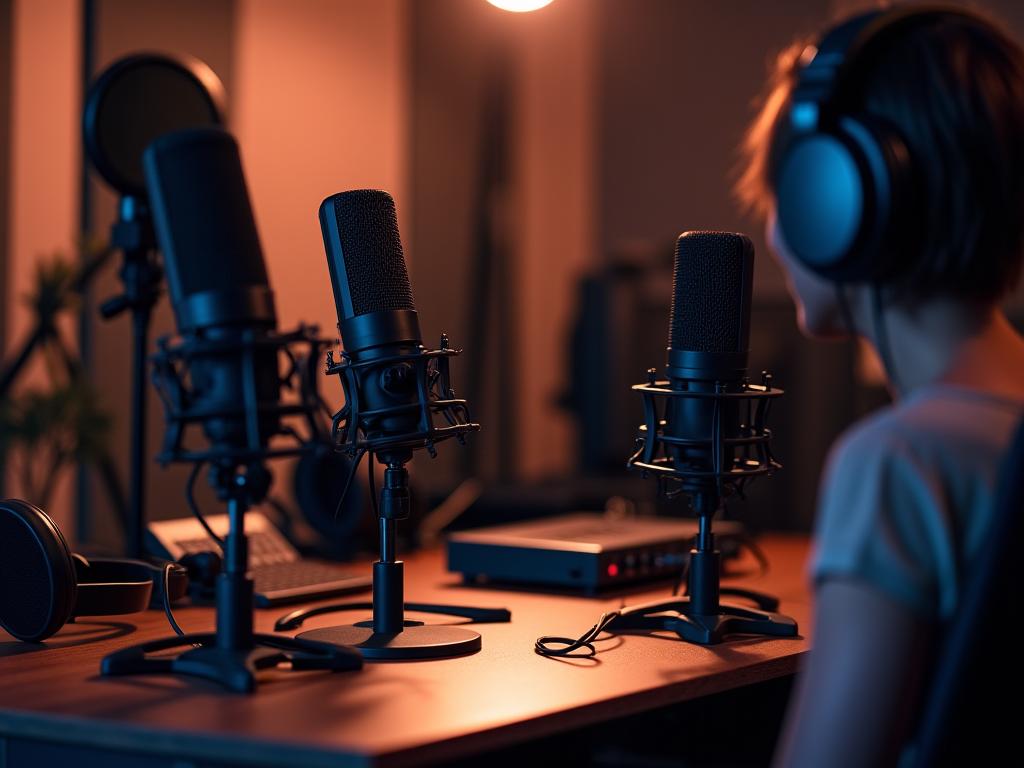 Equipos profesionales para grabación de podcasts y entrevistas
